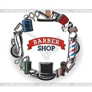 Barbershop tools and gentlemen hairdresser salon - vector clipart