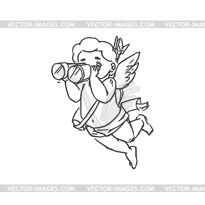 Eros winged god, Amur or Cupid - vector clip art