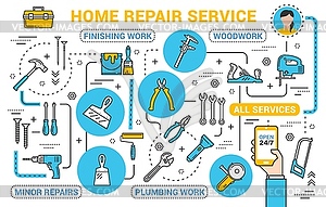 Construction, repair and renovation service - vector clipart