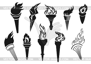 torch clipart black and white