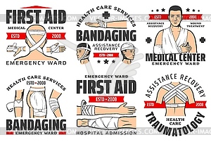 Traumatology first aid medical center emergency - vector clipart