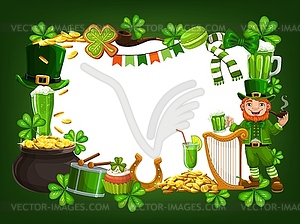 St. Patricks feast frame, symbols of Ireland - vector image