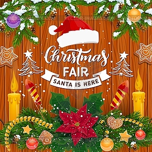 Christmas garland. Winter holiday fair invitation - vector image