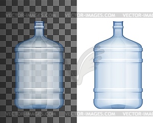 Plastic bottle, water cooler big bottle mockup 3d - vector clipart