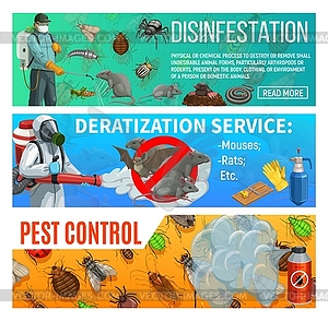 Disinfestation, deratization, insects pest control - vector image