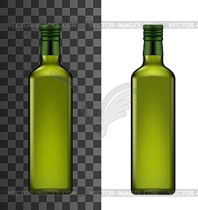 Extra virgin olive or sunflower oil in bottle - vector image