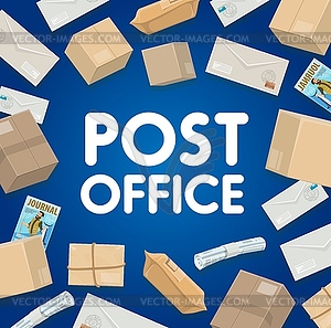 Post mail, newspapers, parcel and letters delivery - vector clipart