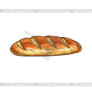 Значок эскиз буханка пшеничного хлеба - иллюстрация в векторном формате