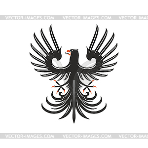 Black eagle heraldry symbol bird mascot - vector image