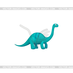 Blue dinosaur childish brontosaurus dino - vector clipart