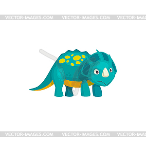 Dinosaur cartoon prehistoric horned animal - vector clip art