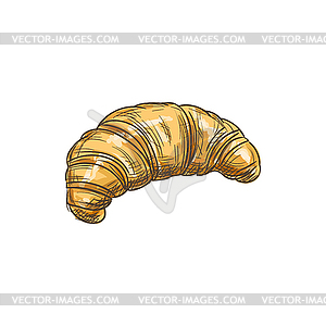 French roll croissant sketch - vector clipart