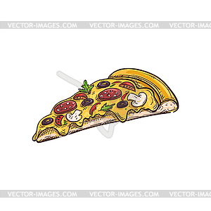 Slice of cheese pepperoni pizza - vector image