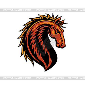 Mustang horse head isolate equestrian sport mascot - vector clip art