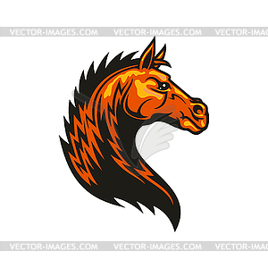 Mustang horse head isolate equestrian sport mascot - vector clipart