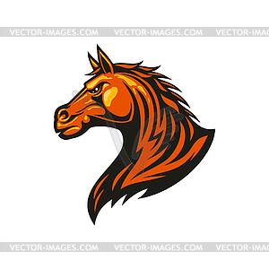 Mustang horse head isolate equestrian sport mascot - vector image