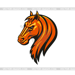 Голова лошади мустанга изолирует талисман конного спорта - векторный рисунок