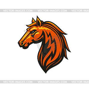 Mustang horse head isolate equestrian sport mascot - vector clipart