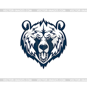 Wild american black bear roaring grizzly - vector clipart / vector image