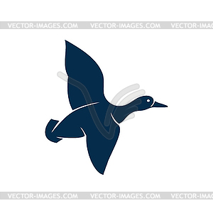 Flying duck bird fowl, wild geese poultry - vector clip art