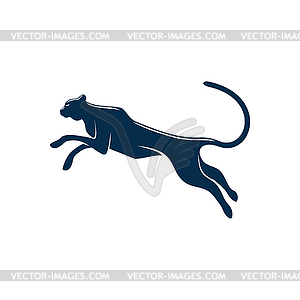 Puma or black panther wildcat animal - vector clipart