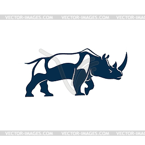 Rhinoceros with horn african safari rhino - vector clipart