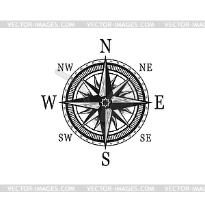 Icon of marine nautical navigation compass - vector clipart