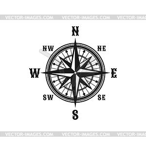 Icon of marine nautical navigation compass - vector clipart / vector image