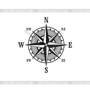 Icon of marine nautical navigation compass - vector image