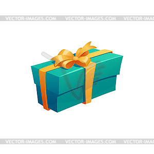 Gift icon of present packaging with ribbon bow - vector image