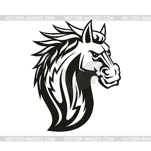 Equestrian sport mascot, horse head - vector clip art