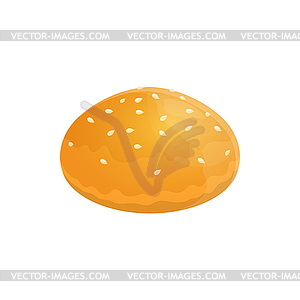Hamburger or sandwich bun, round bread - vector image