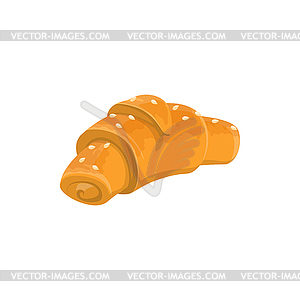 Crescent bread, croissant with sesame - vector clip art