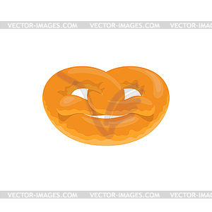 Twisted bun, pretzel bavarian bread - color vector clipart