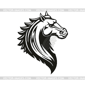 horse face clip art black and white