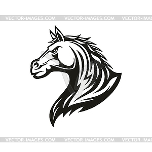 Stallion head equestrian sport symbol - vector image