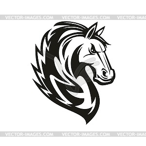 Equestrian sport mascot, horse head symbol - vector image