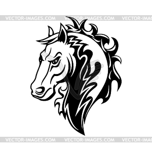 Horse or mustang animal icon. Tattoo and mascot - vector clipart