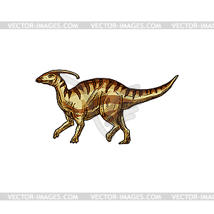 Parasaurolophus ornithopod dino animal - векторный графический клипарт