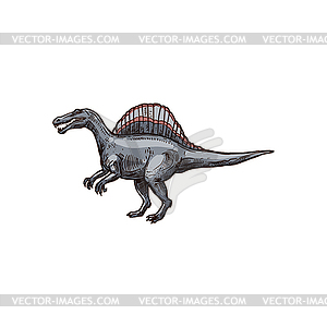 Triceratop graze ankylosauria dino sketch - vector clip art