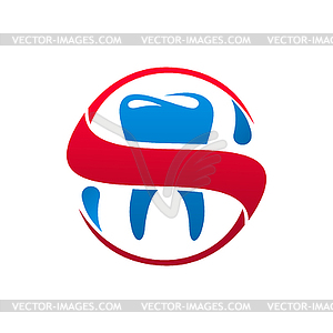 Стоматологическая клиника, значок зуба и стоматолога - клипарт