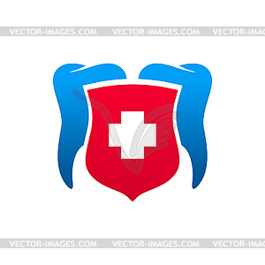 Dental clinic, tooth and dentist icon - vector clip art