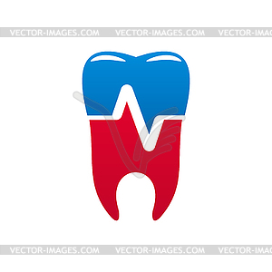 Dental clinic, tooth and dentist icon - vector clipart