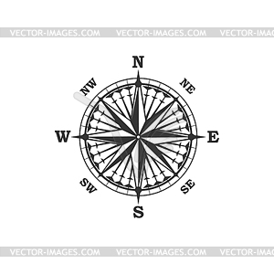 Vintage compass symbol and sign - vector image