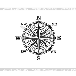 Vintage compass symbol and sign - vector clipart