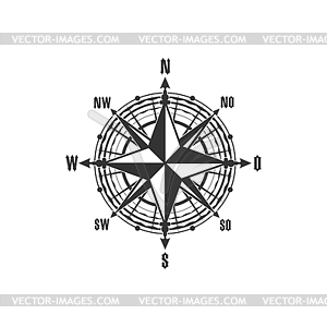 Vintage compass symbol and sign - vector image