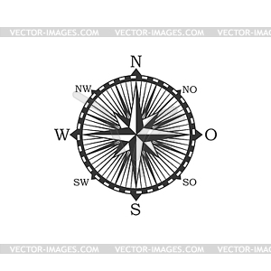 Vintage compass symbol and sign - vector image