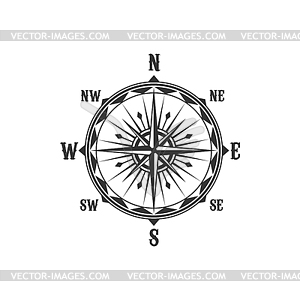 Vintage compass symbol and sign - vector clip art