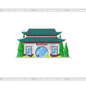 Фасад здания ресторана корейской кухни - клипарт в векторе / векторное изображение