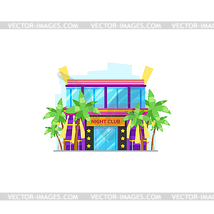Exterior of night club, entrance to nightclub - vector clip art
